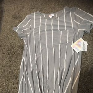 LuLaRoe Medium Gray striped Carly!